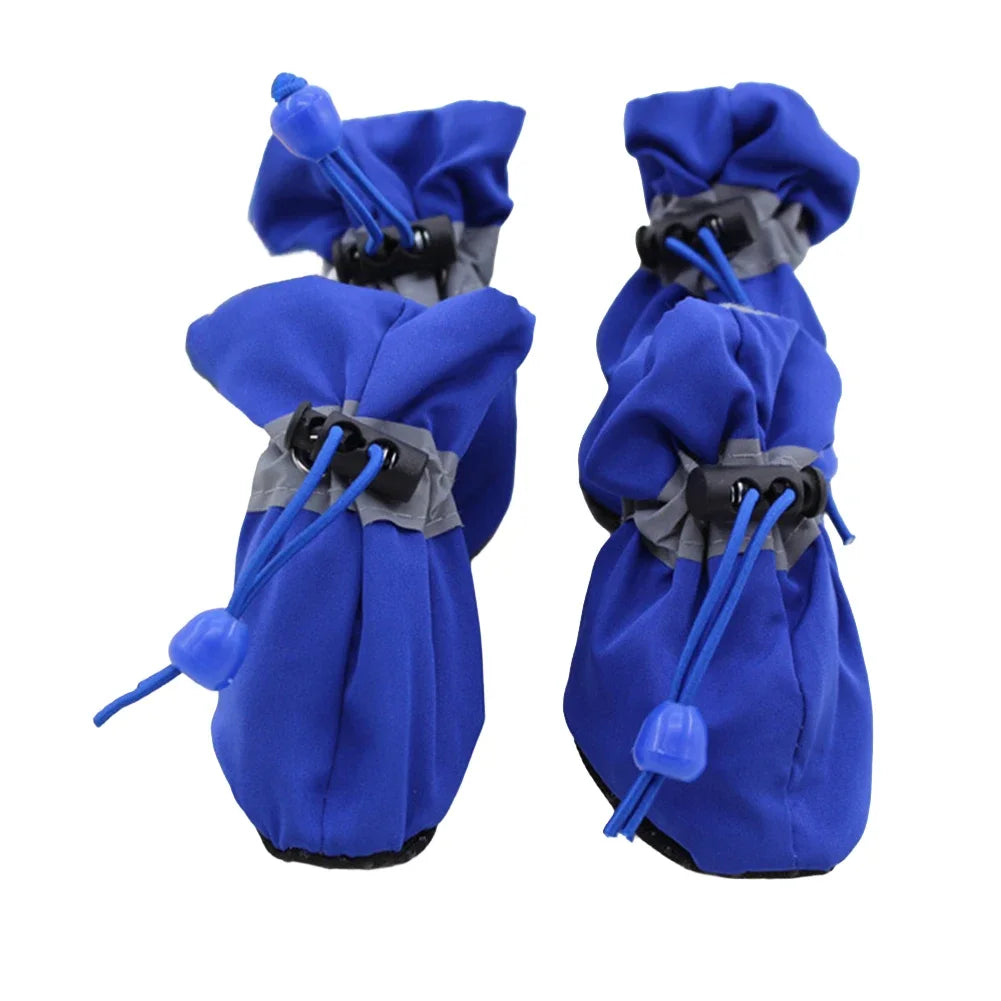 Small Puppy Cat Rain Snow Booties Outdoor Paw Protector Warm Dog Cat Shoes Accessory 4Pcs Waterproof Anti Slip Cat Dog Pet Shoes