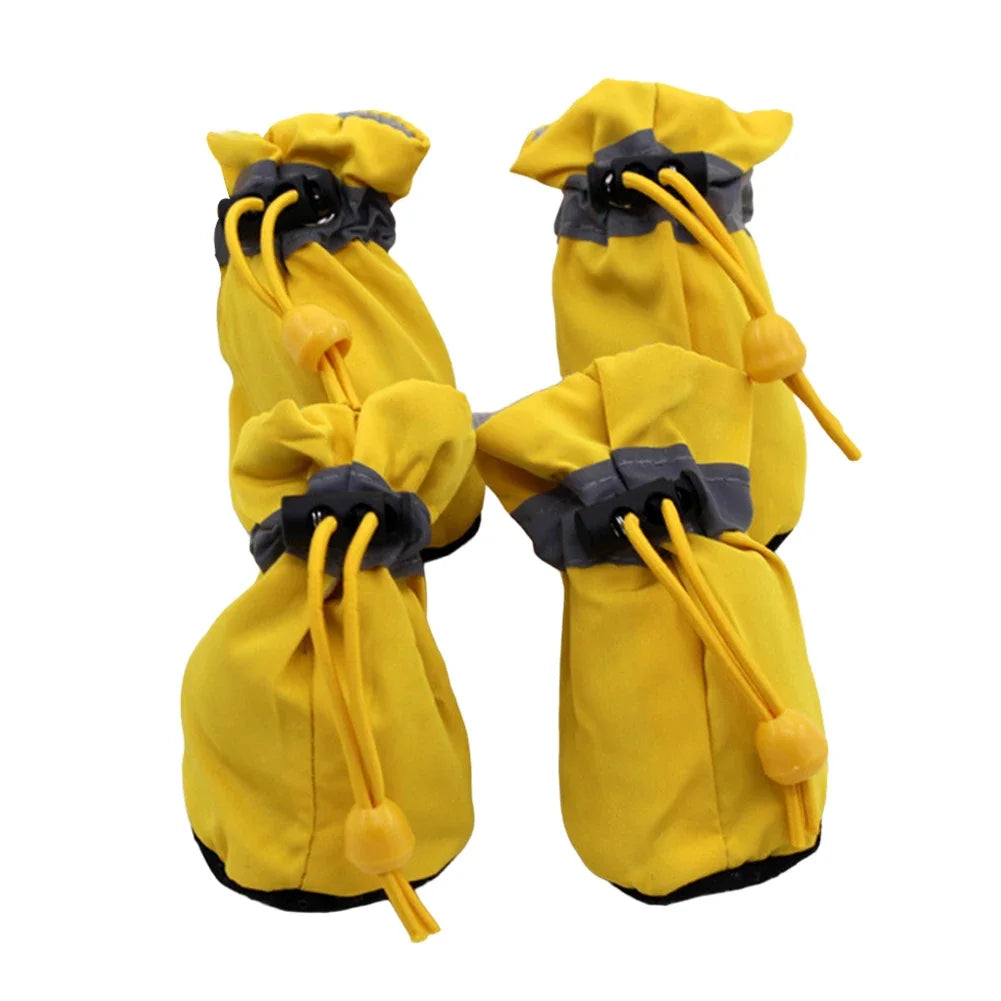Small Puppy Cat Rain Snow Booties Outdoor Paw Protector Warm Dog Cat Shoes Accessory 4Pcs Waterproof Anti Slip Cat Dog Pet Shoes