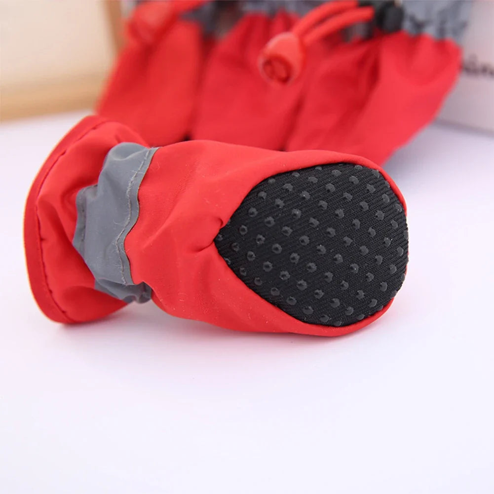 Small Puppy Cat Rain Snow Booties Outdoor Paw Protector Warm Dog Cat Shoes Accessory 4Pcs Waterproof Anti Slip Cat Dog Pet Shoes