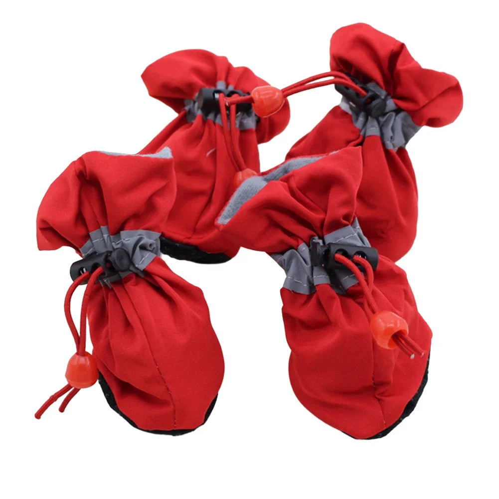 Small Puppy Cat Rain Snow Booties Outdoor Paw Protector Warm Dog Cat Shoes Accessory 4Pcs Waterproof Anti Slip Cat Dog Pet Shoes